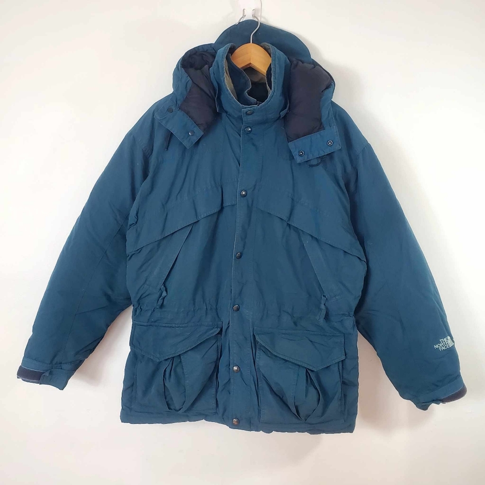 Vtg The North Face Jacket Down Filled Winter Pockets Hood Outdoor Snow Coat Warm